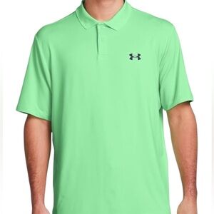 Mens Under Armour Large HearGear Loose Fit Polo Green Casual Golf